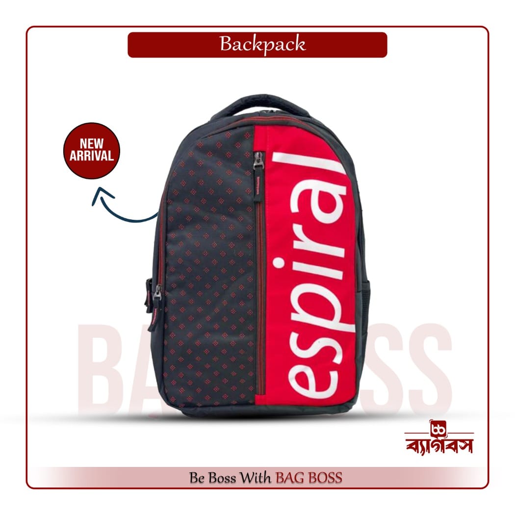 Water-resistant polyester backpack 20-25 liters with padded laptop compartment 17 inches 6 chambers