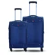 solid waterproof soft travel trolley bag blue