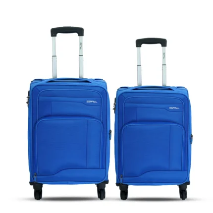 solid waterproof soft travel trolley bag light bluev